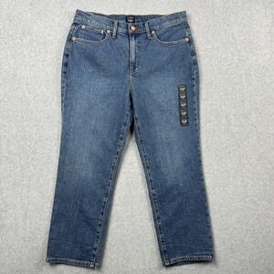 J Crew Jeans Womens 31 Petite Blue Essential Straight All Day Stretch Denim NEW